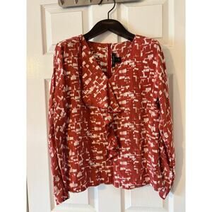 St. John silk blouse Cinnabar shirt top sz 2